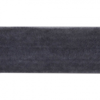 Лента бархатная нейлон, шир.25 мм, (упак. 45,7м), цв.189-т.серый - купить в Севастополе. Цена: 981.09 руб.