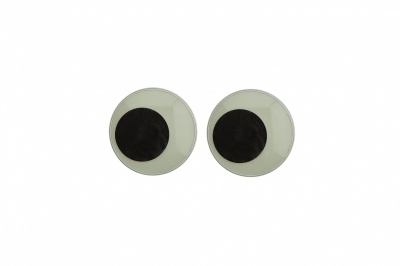 Глазки для игрушек, круглые, с ресничками, 10 мм/упак.50+/-2 шт, цв. -черно-белые - купить в Севастополе. Цена: 21.24 руб.