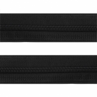 Рулонная молния с покрытием PVC спираль тип 3 (упак.270м) -черная с полосой СВО - купить в Севастополе. Цена: 12.74 руб.