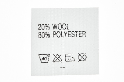 Состав и уход 20% wool 80% poliester - купить в Севастополе. Цена: 64.21 руб.