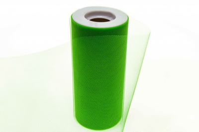 Фатин в шпульках 16-146, 10 гр/м2, шир. 15 см (в нам. 25+/-1 м), цвет зелёный - купить в Севастополе. Цена: 100.69 руб.