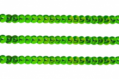 Пайетки "ОмТекс" на нитях, CREAM, 6 мм С / упак.73+/-1м, цв. 94 - зеленый - купить в Севастополе. Цена: 297.48 руб.