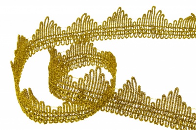 Тесьма металлизированная 8204, шир. 40 мм/уп. 13,7+/-1 м, цвет золото - купить в Севастополе. Цена: 420.42 руб.