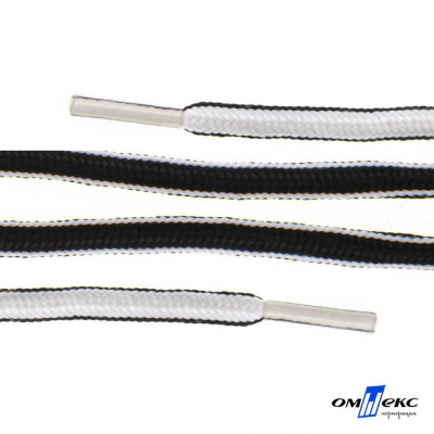 Шнурки #4-27, круглые 130 см, двухцветные (черно/белый) - купить в Севастополе. Цена: 47.04 руб.