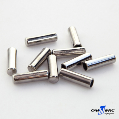 06033-Наконечник для шнура металл, отв. 4 мм, цв. никель - купить в Севастополе. Цена: 6.08 руб.
