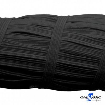 Резиновые нити с текстильным покрытием, шир. 6 мм (55 м/уп), цв.-черный - купить в Севастополе. Цена: 210.75 руб.