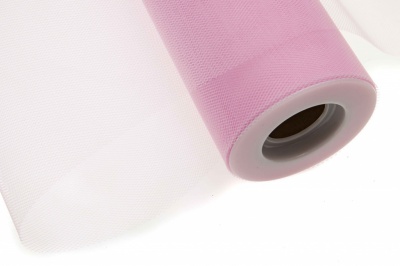 Фатин в шпульках 16-14, 10 гр/м2, шир. 15 см (в нам. 25+/-1 м), цвет розовый - купить в Севастополе. Цена: 100.69 руб.