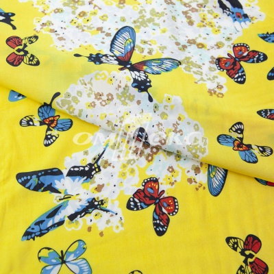 Плательная ткань "Софи" 7.2, 75 гр/м2, шир.150 см, принт бабочки - купить в Севастополе. Цена 241.49 руб.