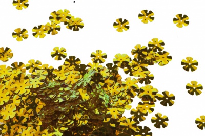 Пайетки "ОмТекс" россыпью,DOUBLE SIDED GOLD,цветок 14 мм/упак.50 гр, цв. 0460-золото - купить в Севастополе. Цена: 80.12 руб.