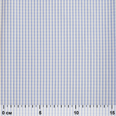 Ткань сорочечная Клетка Виши, 115 г/м2, 58% пэ,42% хл, шир.150 см, цв.2-голубой, (арт.111) - купить в Севастополе. Цена 306.69 руб.