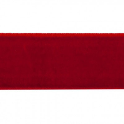 Лента бархатная нейлон, шир.25 мм, (упак. 45,7м), цв.45-красный - купить в Севастополе. Цена: 981.09 руб.