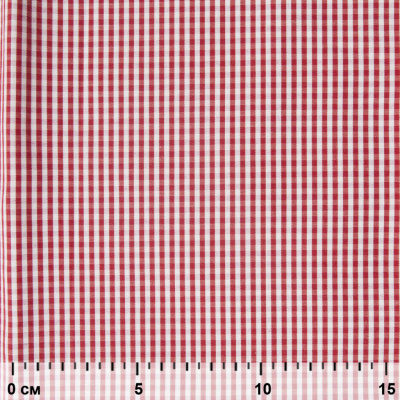 Ткань сорочечная Клетка Виши, 115 г/м2, 58% пэ,42% хл, шир.150 см, цв.5-красный, (арт.111) - купить в Севастополе. Цена 306.69 руб.