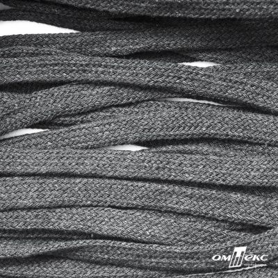 Шнур плетеный d-8 мм плоский, 70% хлопок 30% полиэстер, уп.85+/-1 м, цв.1027-серый - купить в Севастополе. Цена: 735 руб.
