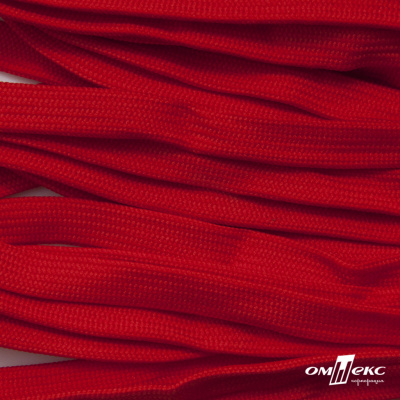 Шнур плетеный (плоский) d-12 мм, (уп.90+/-1м), 100% полиэстер, цв.253 - красный - купить в Севастополе. Цена: 8.62 руб.