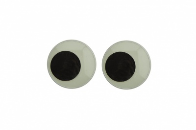 Глазки для игрушек, круглые, с бегающими зрачками, 18 мм/упак.20+/-2 шт, цв. -черно-белые - купить в Севастополе. Цена: 25.40 руб.
