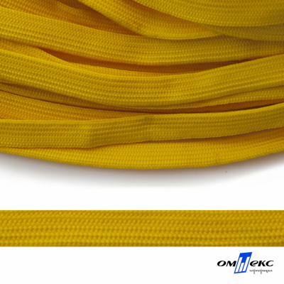 Шнур плетеный (плоский) d-12 мм, (уп.90+/-1м), 100% полиэстер, цв.269 - жёлтый - купить в Севастополе. Цена: 8.62 руб.