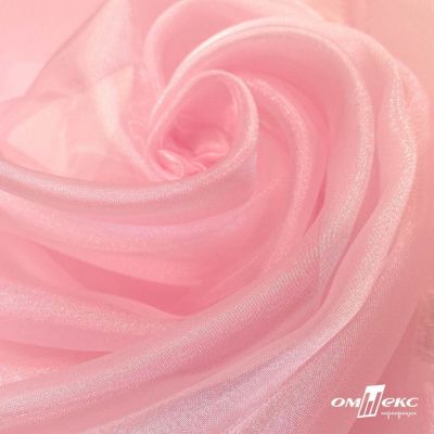 Ткань органза, 100% полиэстр, 28г/м2, шир. 150 см, цв. #47 розовая пудра - купить в Севастополе. Цена 86.24 руб.