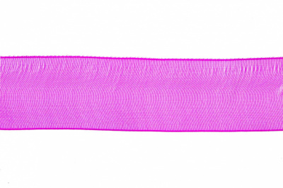 Лента органза 1015, шир. 10 мм/уп. 22,8+/-0,5 м, цвет ярк.розовый - купить в Севастополе. Цена: 38.39 руб.