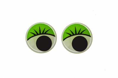 Глазки для игрушек, круглые, с бегающими зрачками, 12 мм/упак.50+/-2 шт, цв. -зеленый - купить в Севастополе. Цена: 95.04 руб.