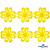 Кружево гипюр "Ромашка" 0575-1169, шир. 25 мм/уп.13,7 м, цвет 8208-жёлтый - купить в Севастополе. Цена: 292.71 руб.