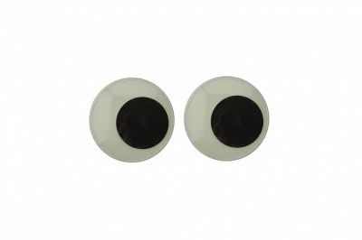 Глазки для игрушек, круглые, с бегающими зрачками, 15 мм/упак.50+/-2 шт, цв. -черно-белые - купить в Севастополе. Цена: 47.40 руб.