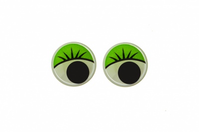 Глазки для игрушек, круглые, с бегающими зрачками, 8 мм/упак.50+/-2 шт, цв. -зеленый - купить в Севастополе. Цена: 59.05 руб.