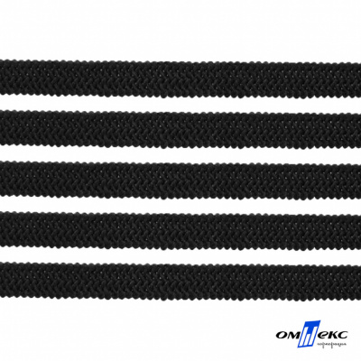 Лента эластичная вязанная (резинка) 4 мм (200+/-1 м) 400 гр/м2 черная бобина "ОМТЕКС" - купить в Севастополе. Цена: 1.78 руб.