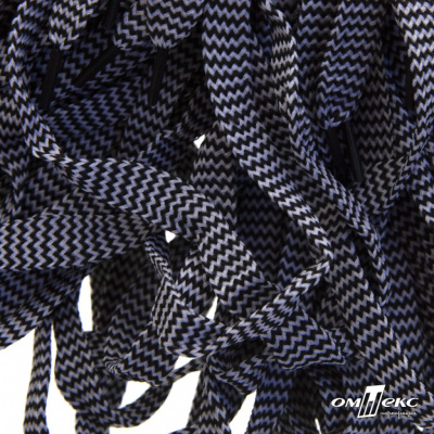 Шнурки #107-07, плоские 130 см, двухцветные цв.серый/чёрный - купить в Севастополе. Цена: 23.03 руб.