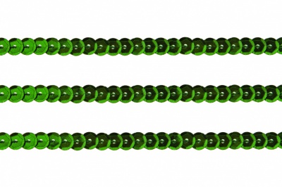 Пайетки "ОмТекс" на нитях, SILVER-BASE, 6 мм С / упак.73+/-1м, цв. 4 - зеленый - купить в Севастополе. Цена: 484.77 руб.