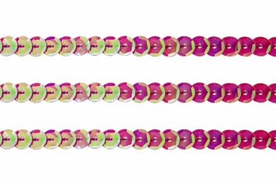 Пайетки "ОмТекс" на нитях, CREAM, 6 мм С / упак.73+/-1м, цв. 89 - розовый - купить в Севастополе. Цена: 468.37 руб.