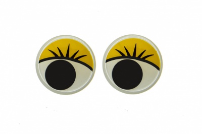 Глазки для игрушек, круглые, с бегающими зрачками, 15 мм/упак.50+/-2 шт, цв. -желтый - купить в Севастополе. Цена: 113.01 руб.
