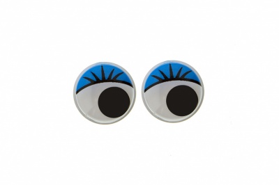 Глазки для игрушек, круглые, с бегающими зрачками, 8 мм/упак.50+/-2 шт, цв. -синий - купить в Севастополе. Цена: 59.05 руб.