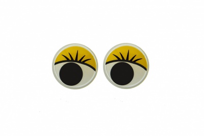 Глазки для игрушек, круглые, с бегающими зрачками, 8 мм/упак.50+/-2 шт, цв. -желтый - купить в Севастополе. Цена: 59.05 руб.