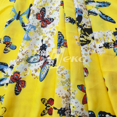 Плательная ткань "Софи" 7.2, 75 гр/м2, шир.150 см, принт бабочки - купить в Севастополе. Цена 241.49 руб.