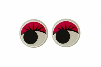 Глазки для игрушек, круглые, с бегающими зрачками, 12 мм/упак.50+/-2 шт, цв. -красный - купить в Севастополе. Цена: 95.04 руб.