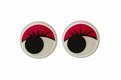Глазки для игрушек, круглые, с бегающими зрачками, 15 мм/упак.50+/-2 шт, цв. -красный - купить в Севастополе. Цена: 113.01 руб.