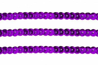 Пайетки "ОмТекс" на нитях, SILVER-BASE, 6 мм С / упак.73+/-1м, цв. 12 - фиолет - купить в Севастополе. Цена: 300.55 руб.
